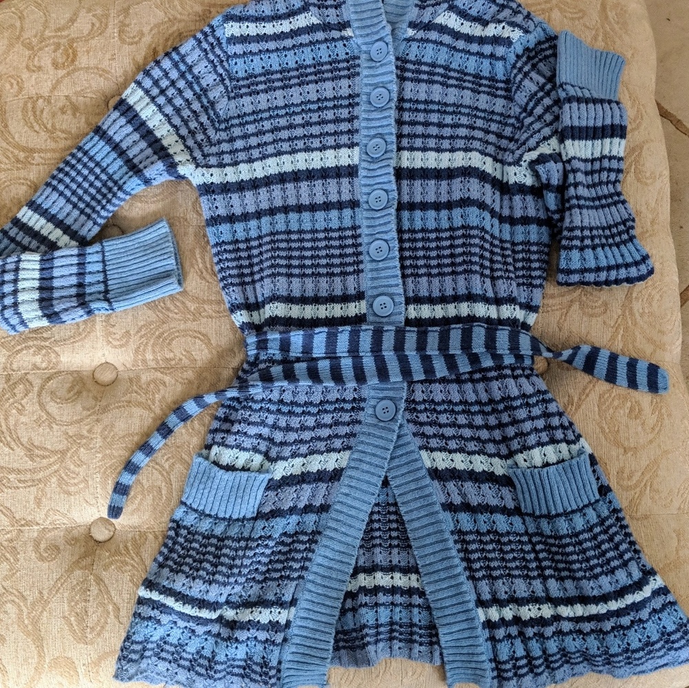 Limited Too blue tie cardigan XL